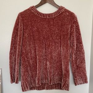 Orvis Soft Rose Pink Chenille knit sweater large
